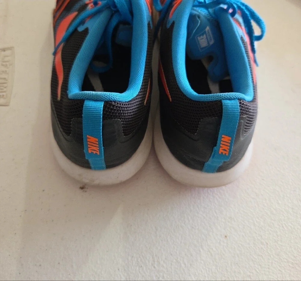 Nike Men Blue with Orange Swoosh Athletic Sneakers